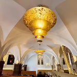 Zathaara Layered Gold Foil Pendant Light - Lamp Outdoor