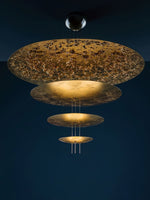 Zathaara Layered Gold Foil Pendant Light - Lamp Outdoor