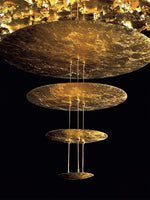 Zathaara Layered Gold Foil Pendant Light - Lamp Outdoor