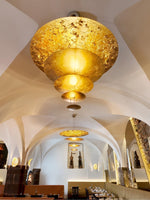 Zathaara Layered Gold Foil Pendant Light - Lamp Outdoor
