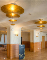 Zathaara Layered Gold Foil Pendant Light - Lamp Outdoor