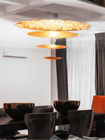 Zathaara Layered Gold Foil Pendant Light - Lamp Outdoor
