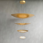 Zathaara Layered Gold Foil Pendant Light - Lamp Outdoor