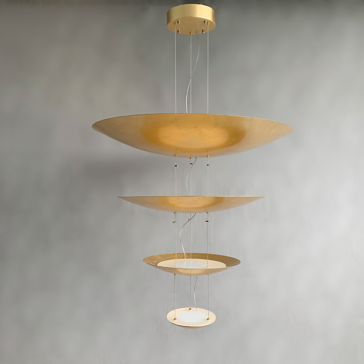 Zathaara Layered Gold Foil Pendant Light - Lamp Outdoor