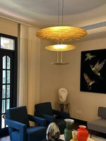 Zathaara Layered Gold Foil Pendant Light - Lamp Outdoor
