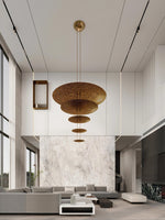 Zathaara Layered Gold Foil Pendant Light - Lamp Outdoor