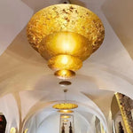 Zathaara Layered Gold Foil Pendant Light - Lamp Outdoor