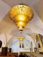 Zathaara Layered Gold Foil Pendant Light - Lamp Outdoor