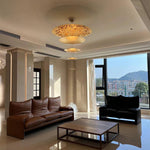 Zathaara Layered Gold Foil Pendant Light - Lamp Outdoor