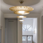 Zathaara Layered Gold Foil Pendant Light - Lamp Outdoor