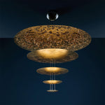 Zathaara Layered Gold Foil Pendant Light - Lamp Outdoor