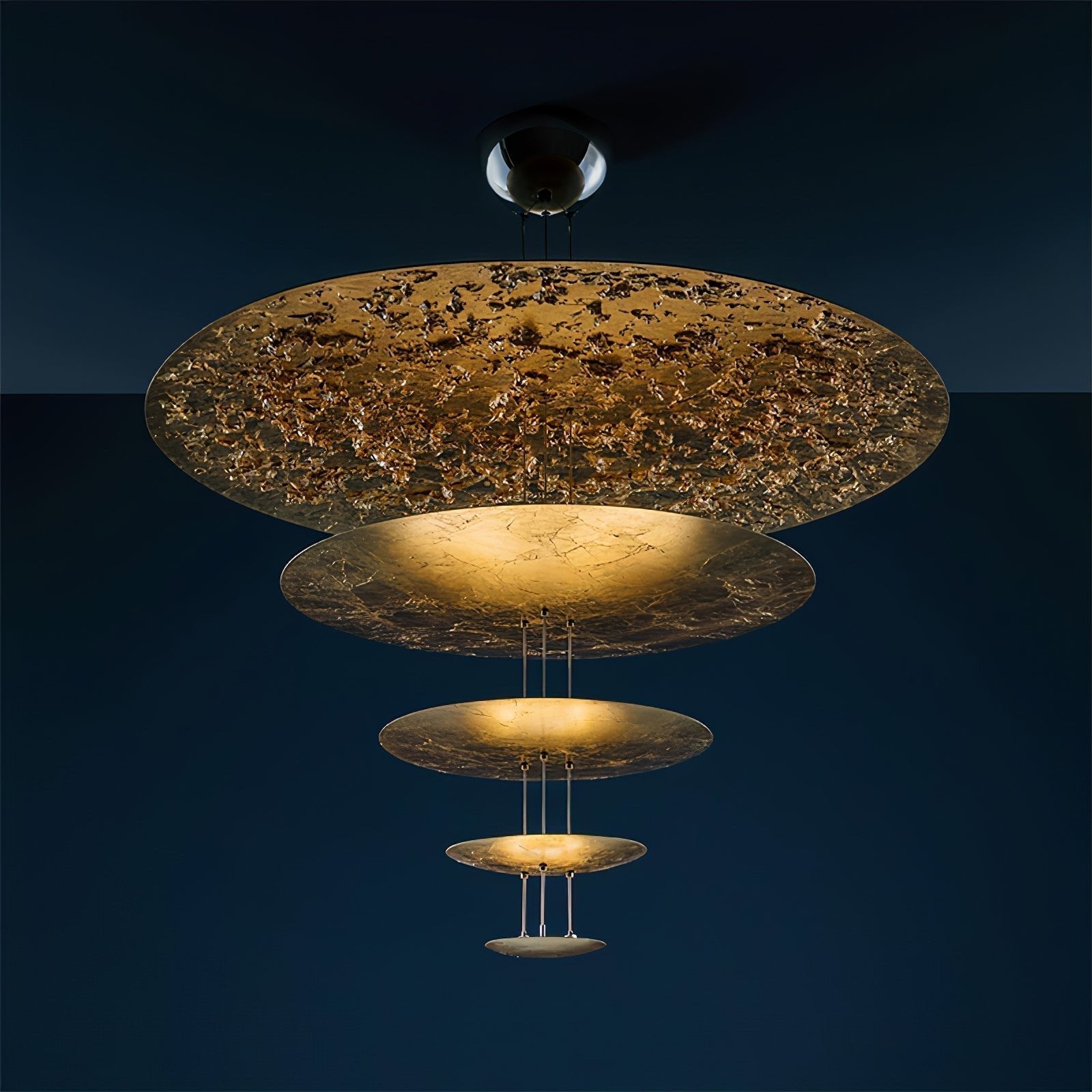 Zathaara Layered Gold Foil Pendant Light - Lamp Outdoor