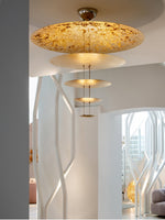 Zathaara Layered Gold Foil Pendant Light - Lamp Outdoor
