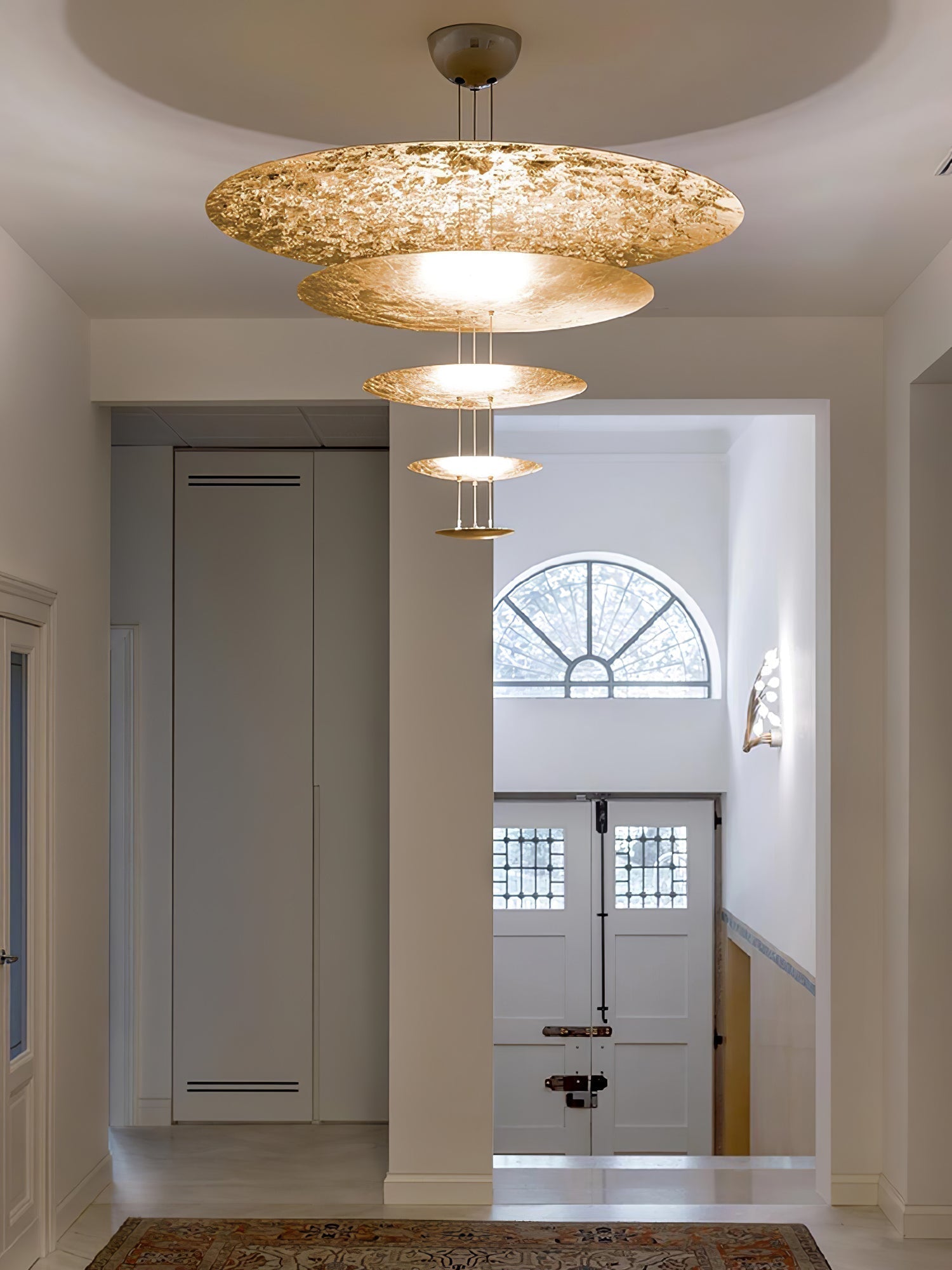 Zathaara Layered Gold Foil Pendant Light - Lamp Outdoor