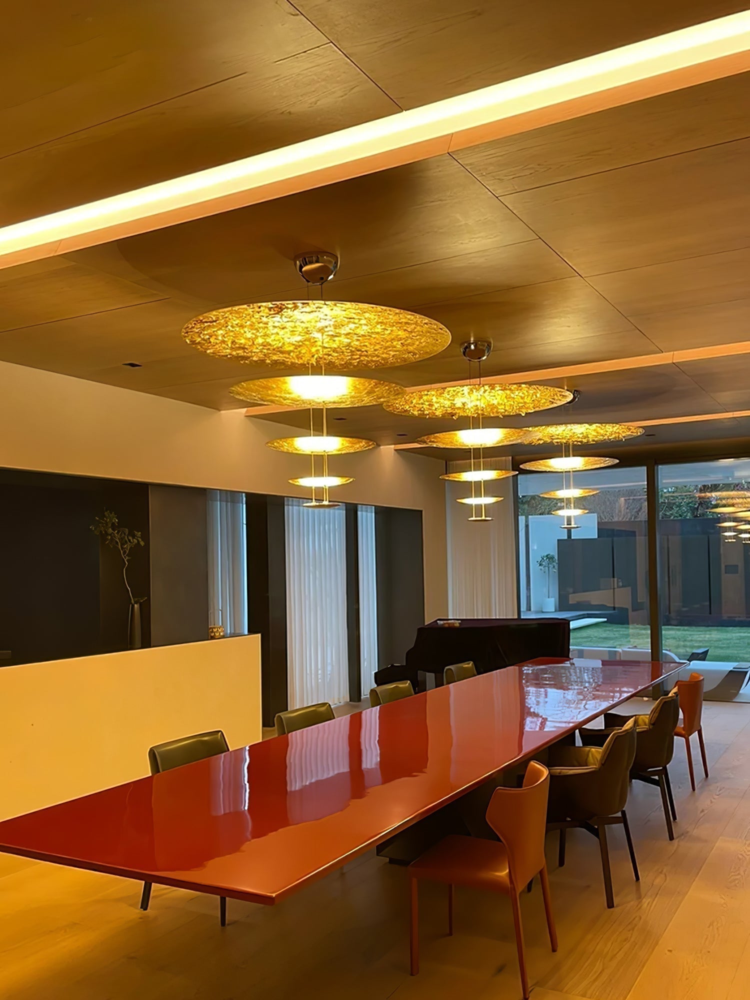 Zathaara Layered Gold Foil Pendant Light - Lamp Outdoor