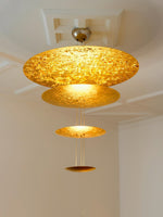 Zathaara Layered Gold Foil Pendant Light - Lamp Outdoor