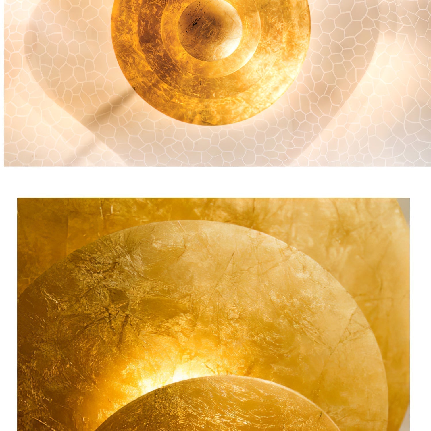 Zathaara Layered Gold Foil Pendant Light - Lamp Outdoor