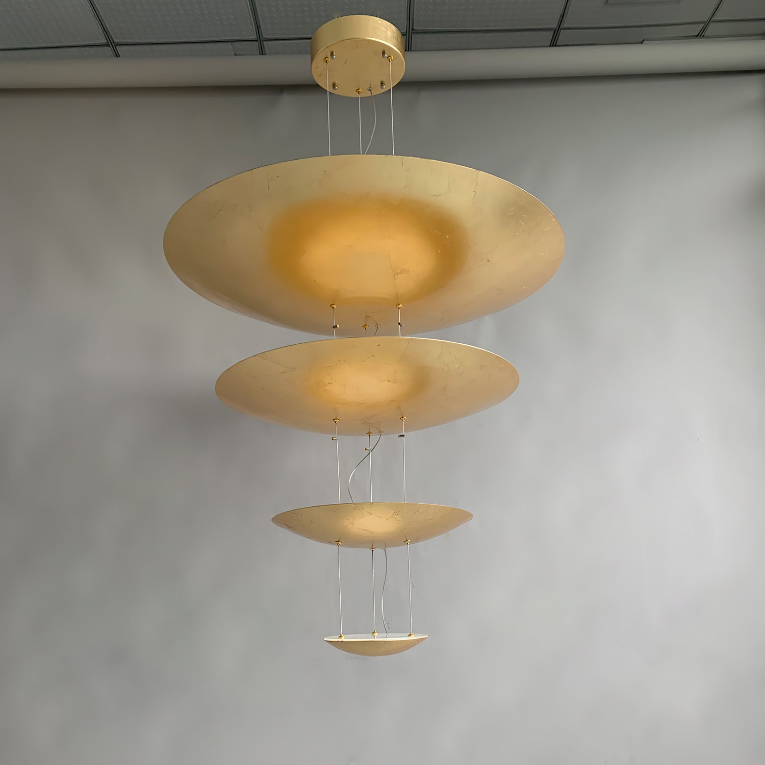 Zathaara Layered Gold Foil Pendant Light - Lamp Outdoor