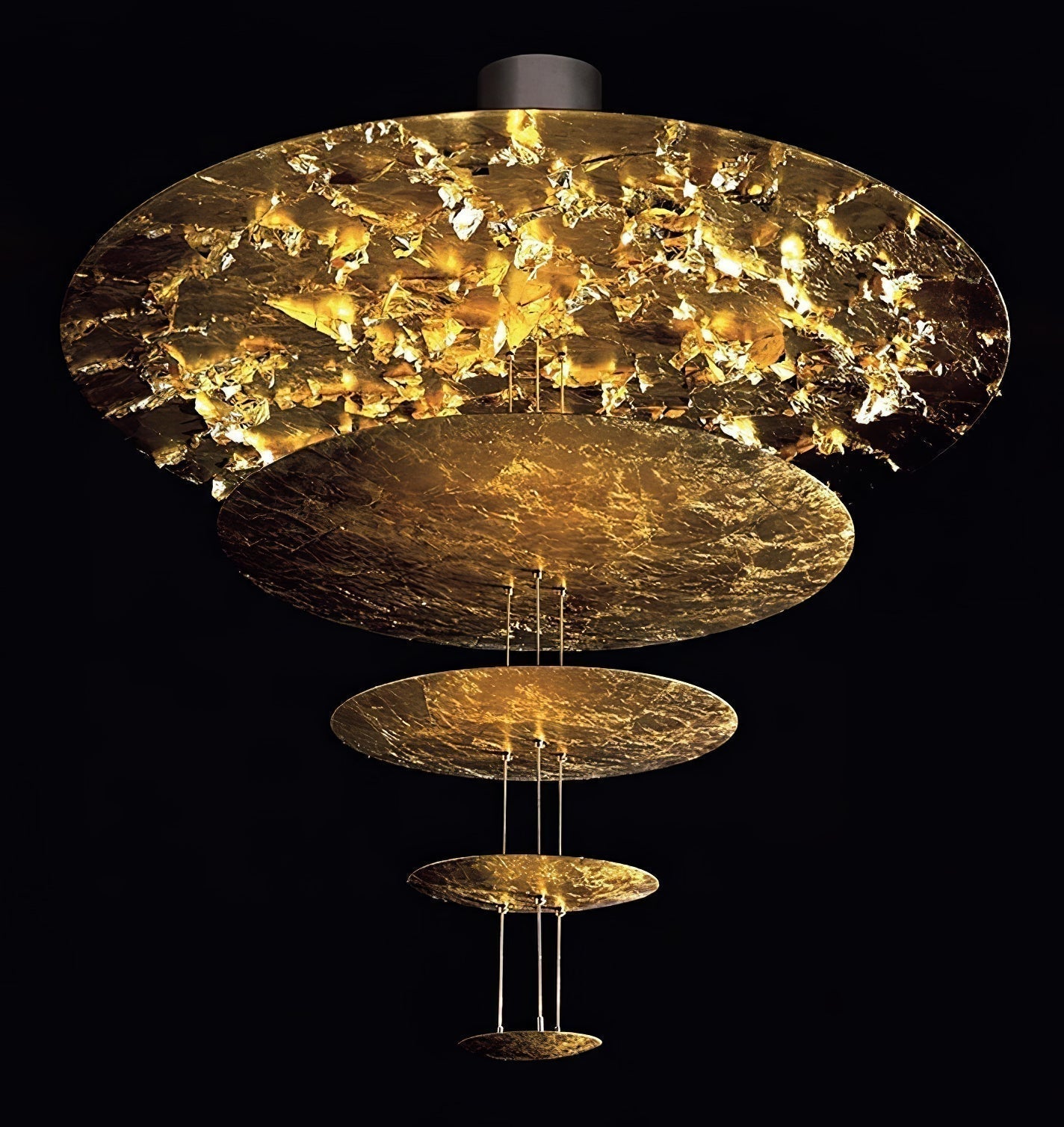Zathaara Layered Gold Foil Pendant Light - Lamp Outdoor