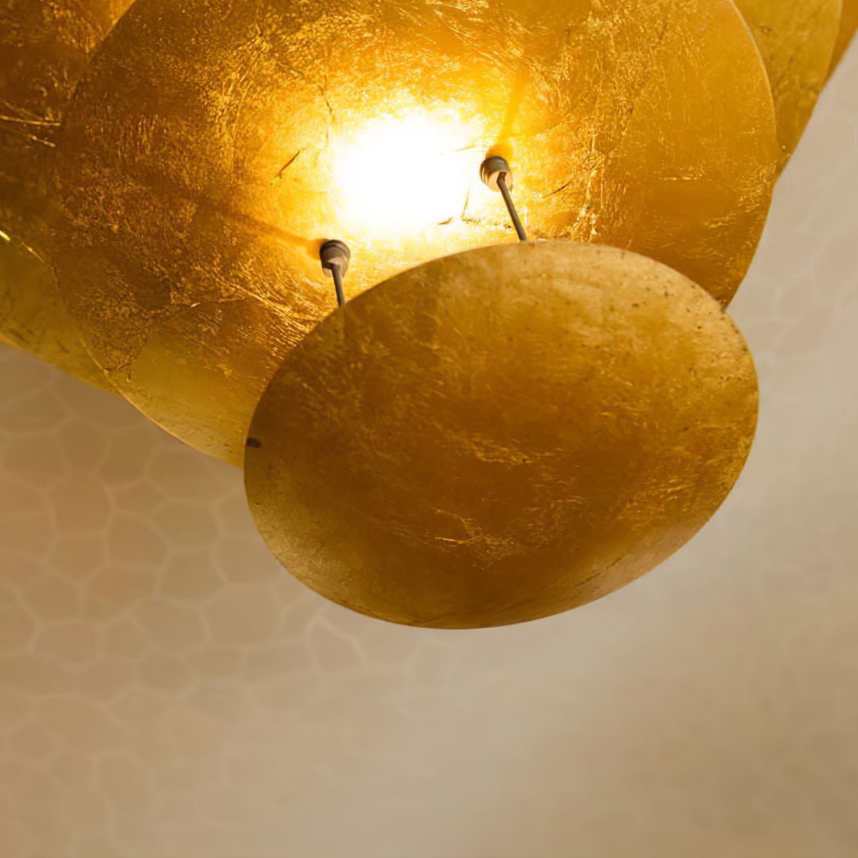Zathaara Layered Gold Foil Pendant Light - Lamp Outdoor