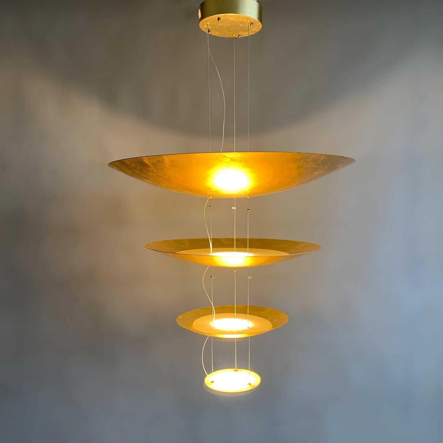 Zathaara Layered Gold Foil Pendant Light - Lamp Outdoor