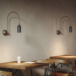 Vortigaud Curved Bronze Black Wall Light - Lamp Outdoor
