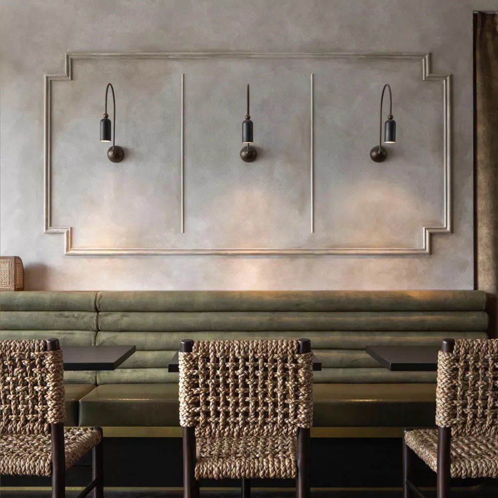 Vortigaud Curved Bronze Black Wall Light - Lamp Outdoor