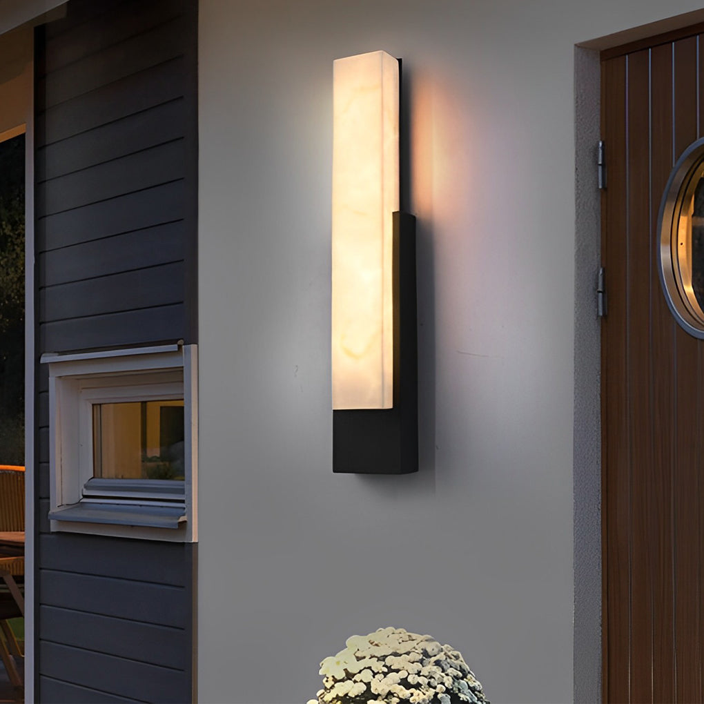 Waterproof Imitation Marble Shade LED Black Modern Outdoor Wall Light - Lamp Outdoor
