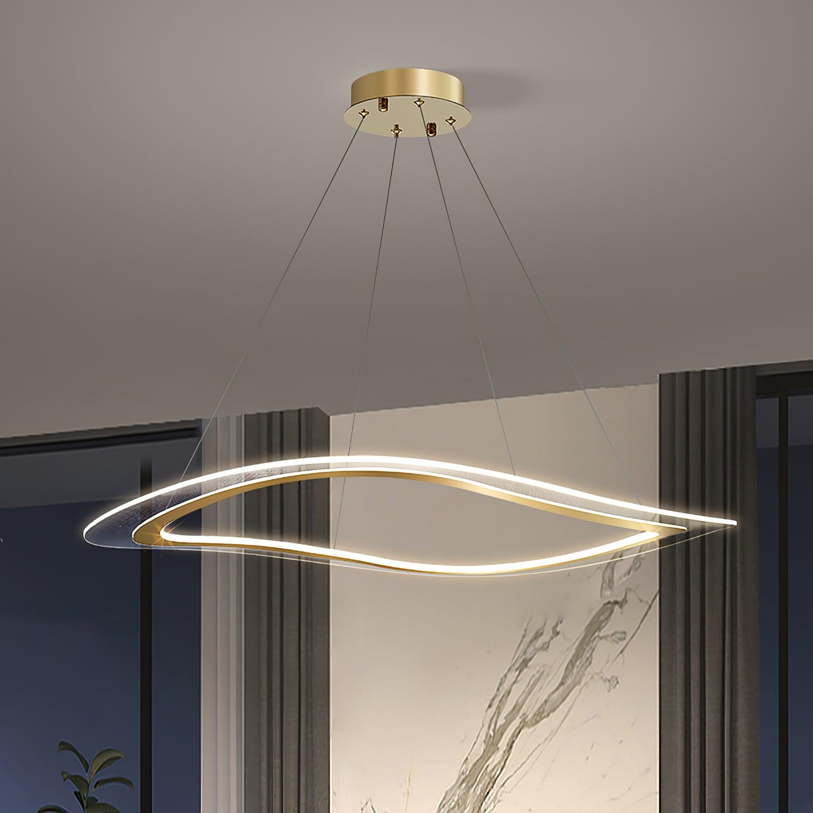 Lustra Chandelier LED Acrylic Gold Modern - Lamp Outdoor