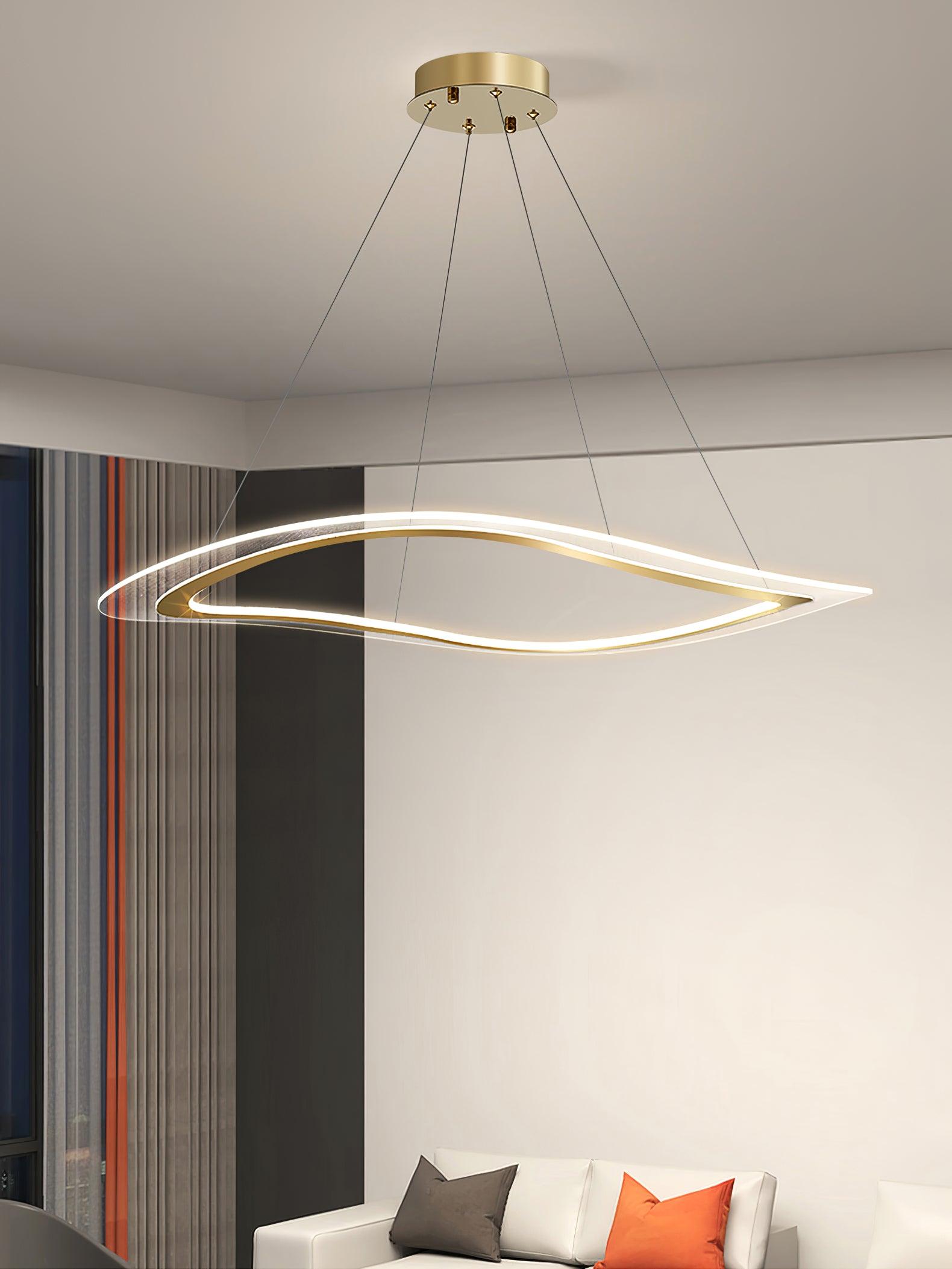 Lustra Chandelier LED Acrylic Gold Modern - Lamp Outdoor