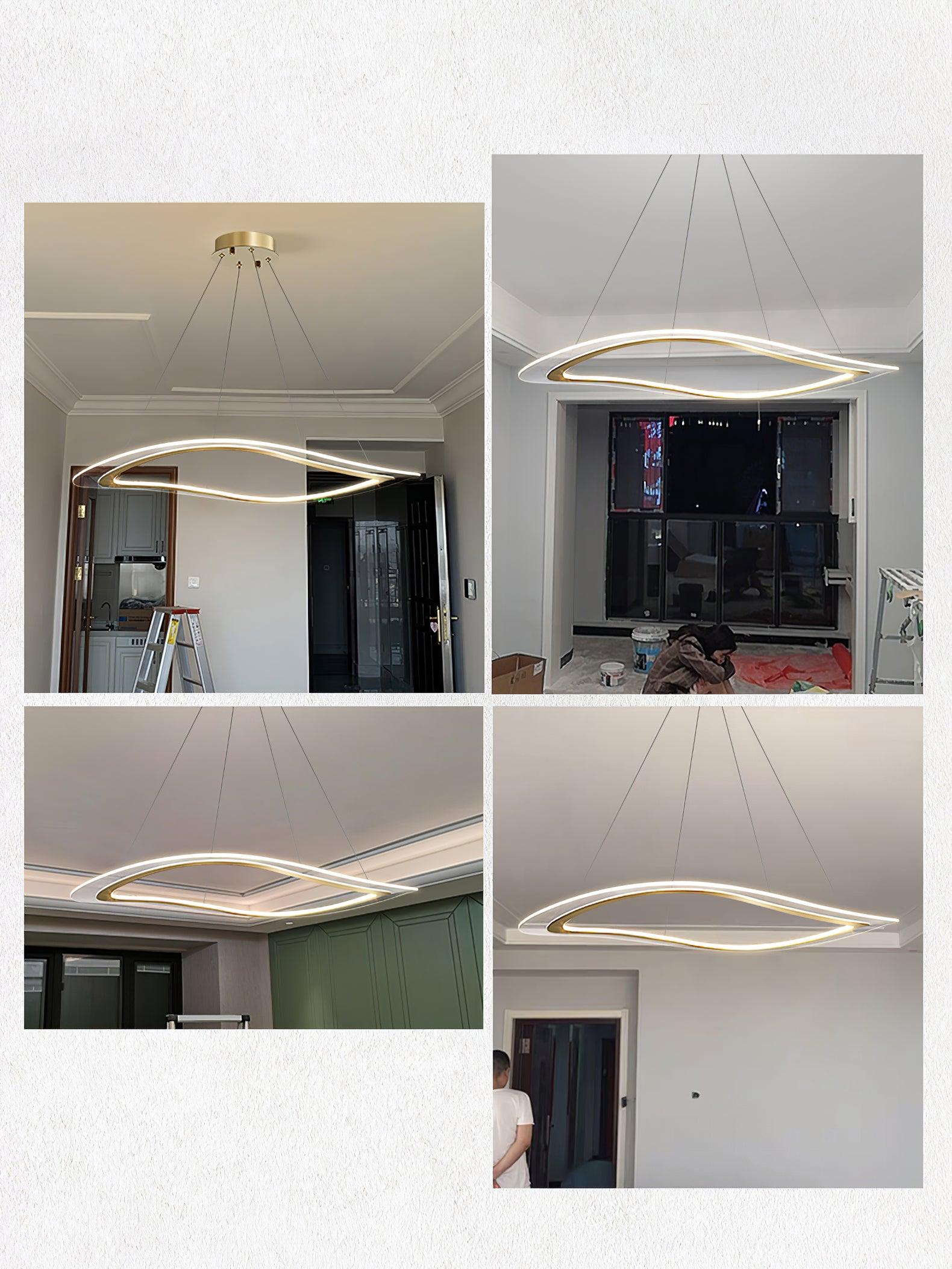 Lustra Chandelier LED Acrylic Gold Modern - Lamp Outdoor