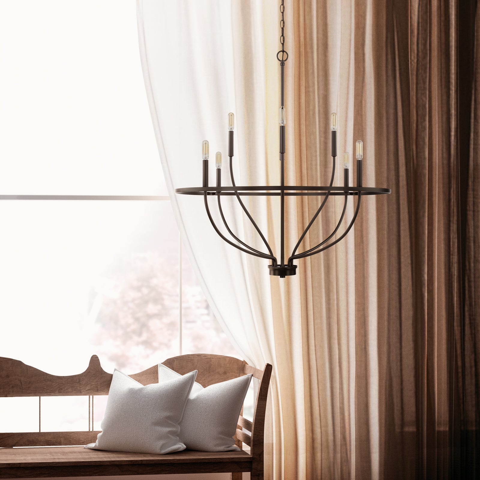 Cisoriel Classic Brass Chandelier - Lamp Outdoor