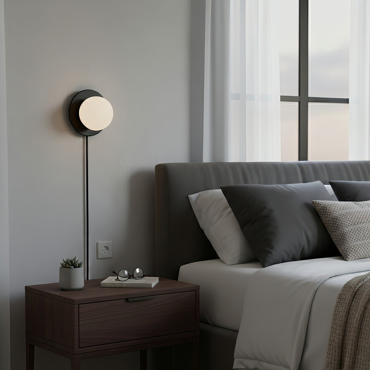 Mayer Modern Glass Wall Light