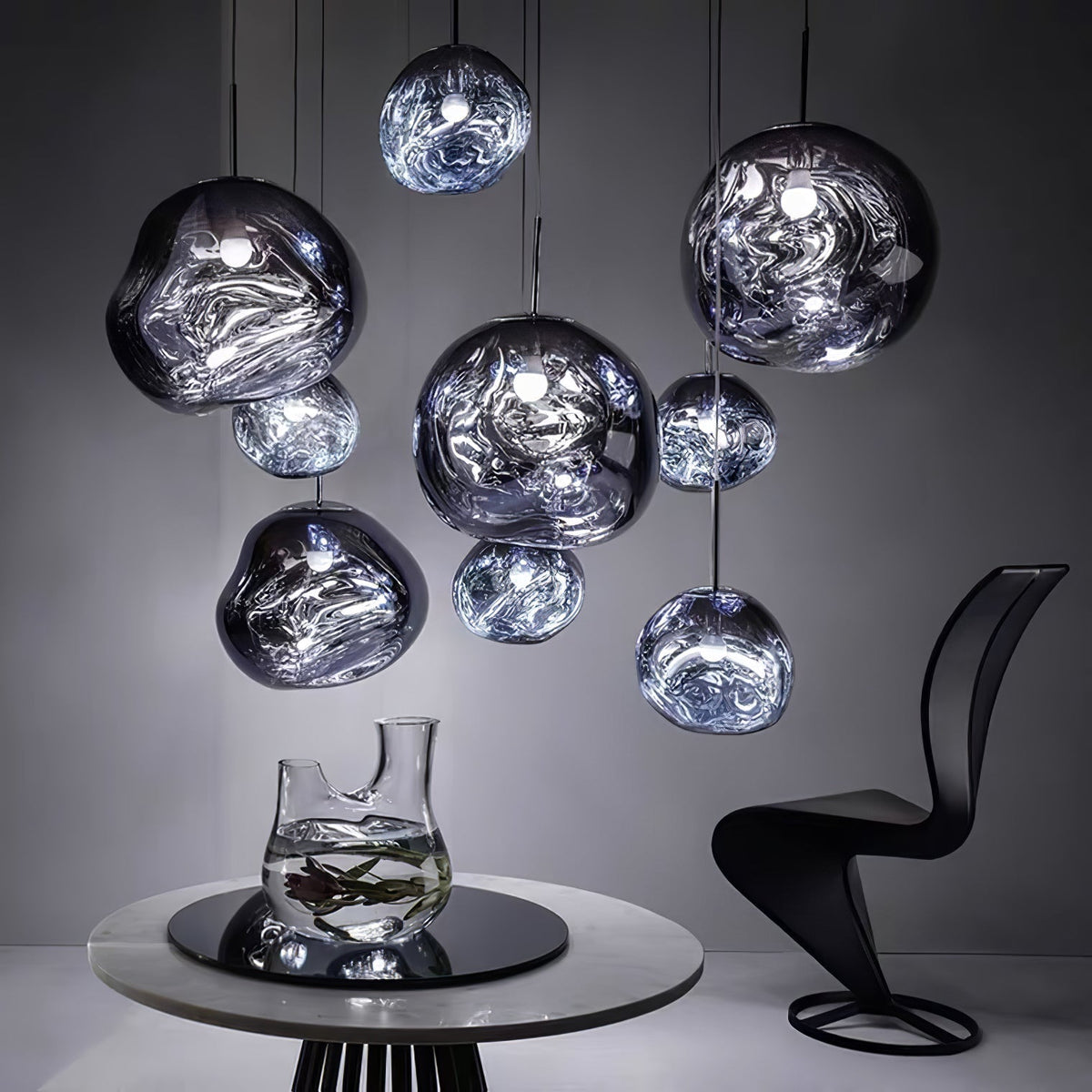 Solara Pendant Lamp Blown Glass Irregular Cluster Sculptural - Letslighting