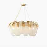 Lustra Chandelier Mesh Crystal Gold Waterfall Sparkle - Letslighting