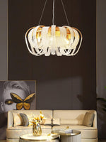 Lustra Chandelier Mesh Crystal Gold Waterfall Sparkle - Letslighting