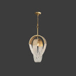 Lustra Chandelier Mesh Crystal Gold Waterfall Sparkle - Letslighting