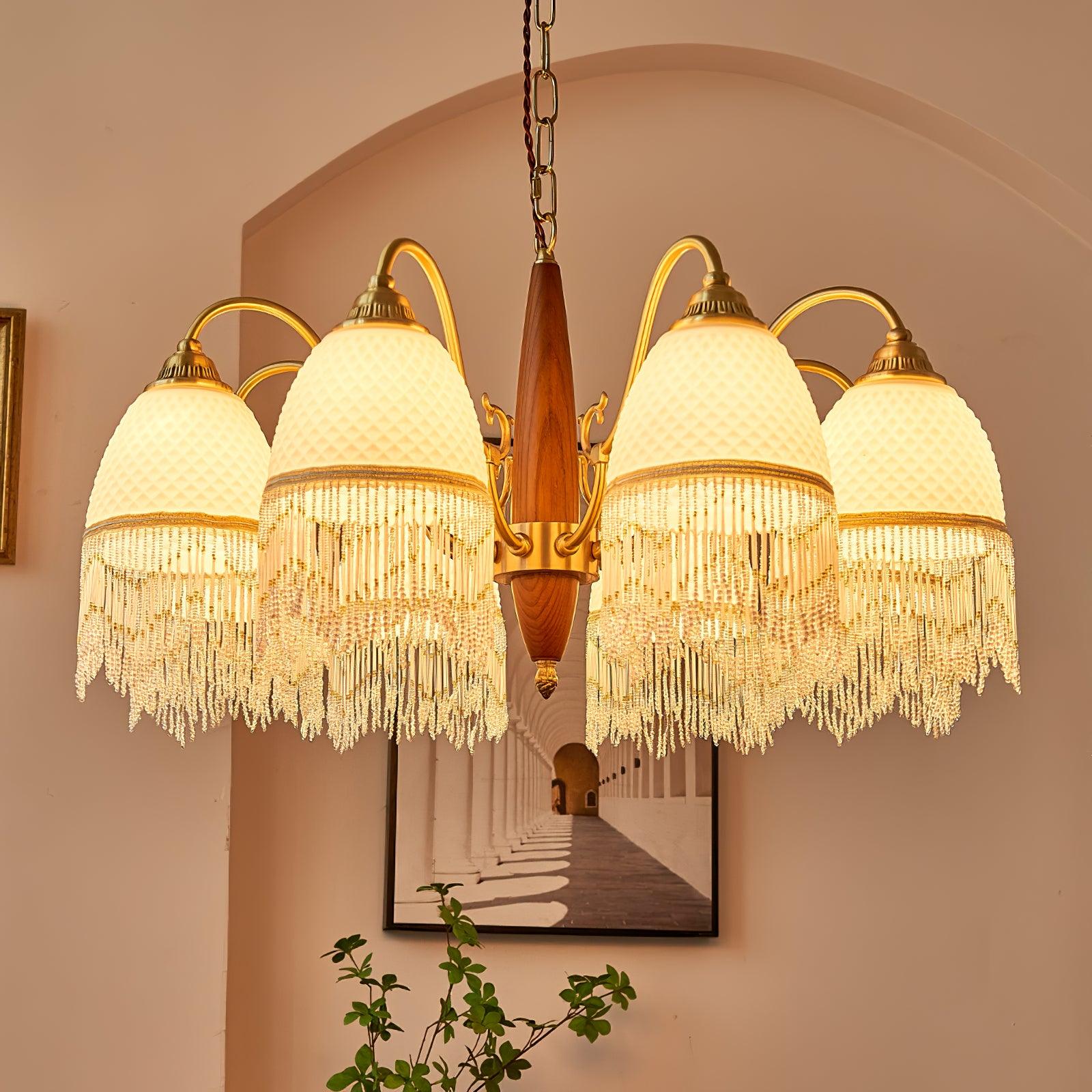 Aurora Chandelier Tassel Glass Vintage - Lamp Outdoor