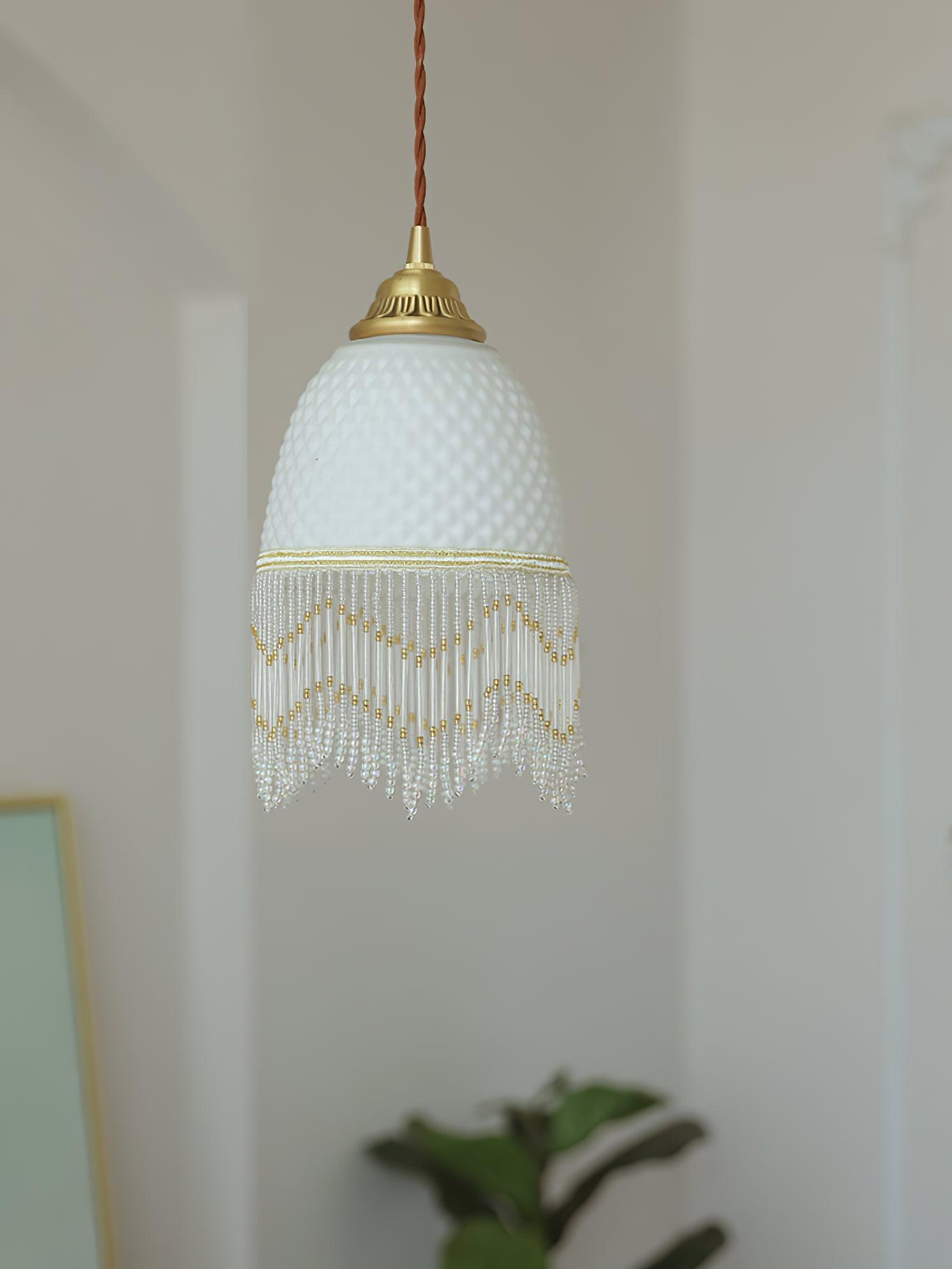 Mesh Tassel Glass Pendant Light - Lamp Outdoor