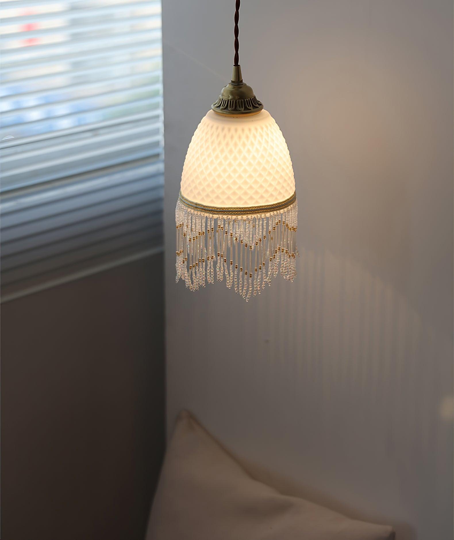 Mesh Tassel Glass Pendant Light - Lamp Outdoor