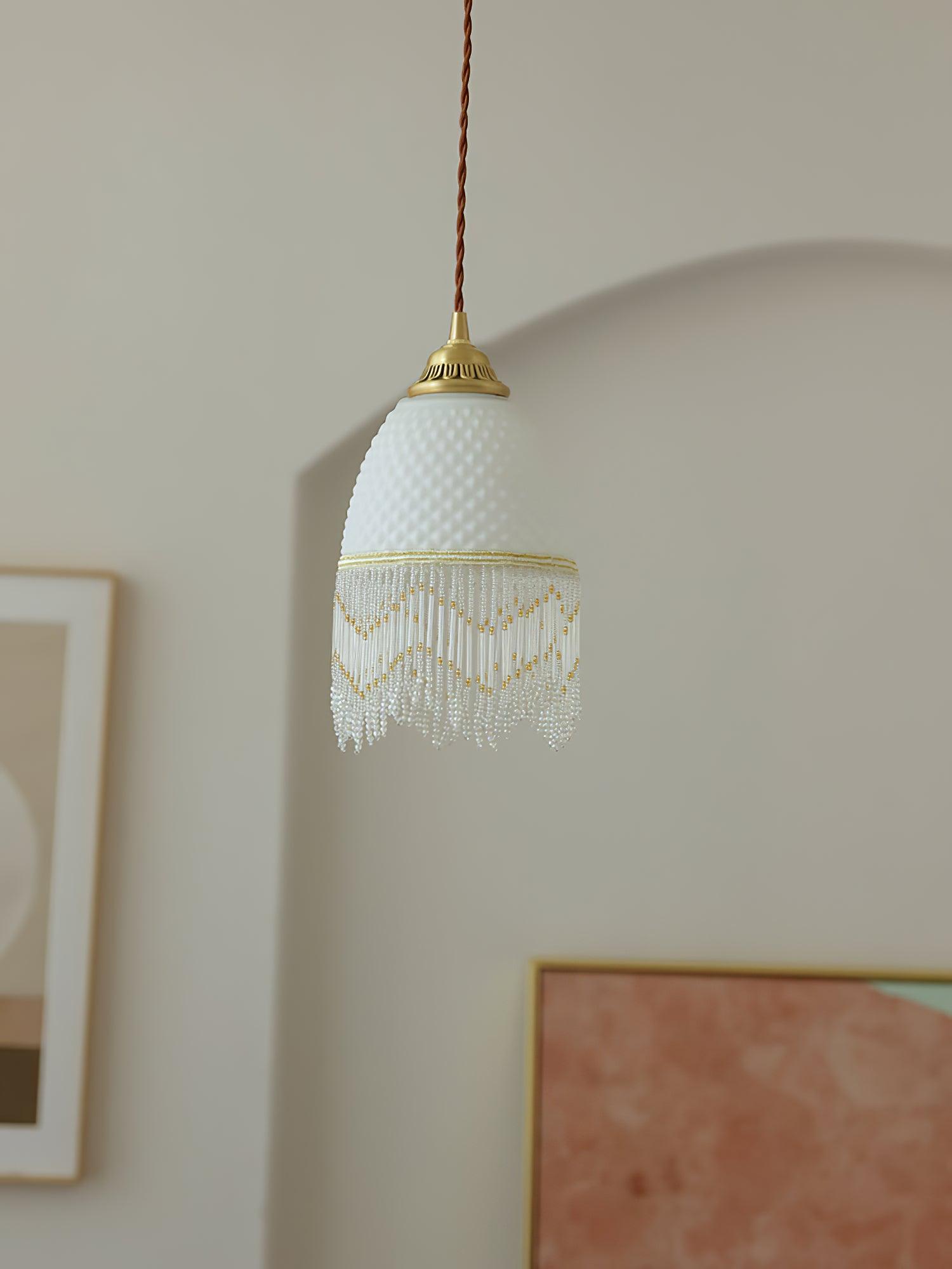 Mesh Tassel Glass Pendant Light - Lamp Outdoor