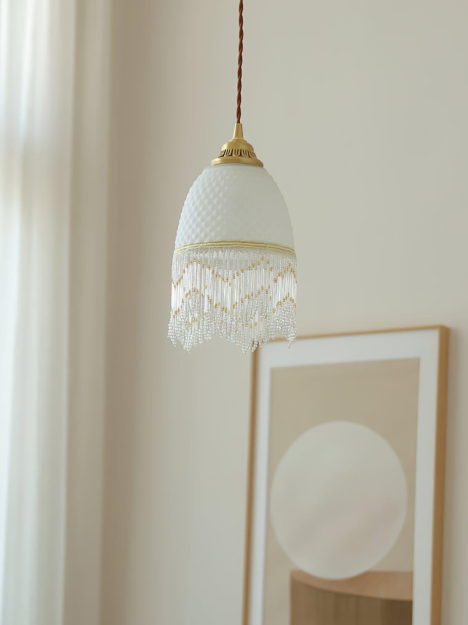 Mesh Tassel Glass Pendant Light - Lamp Outdoor