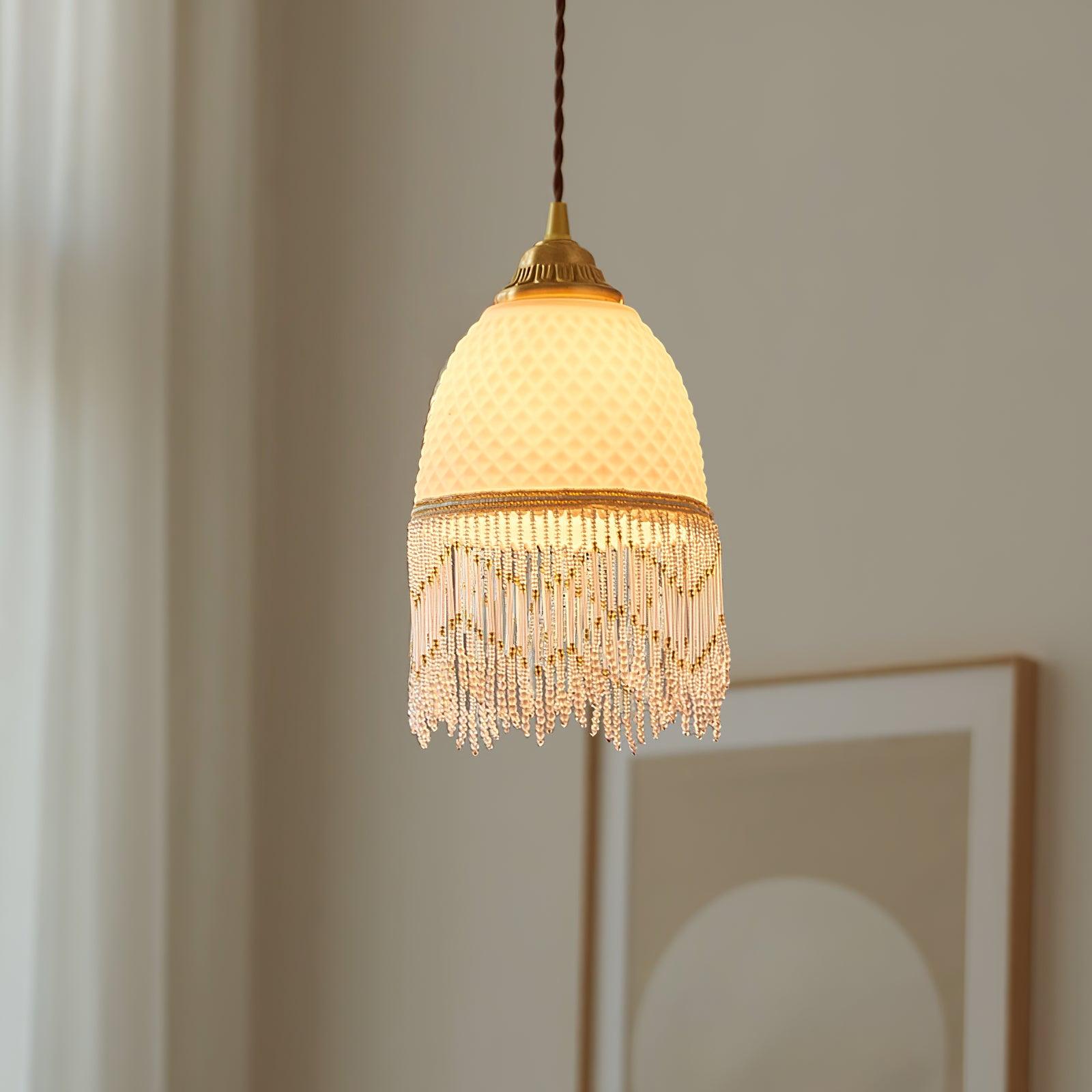 Mesh Tassel Glass Pendant Light - Lamp Outdoor
