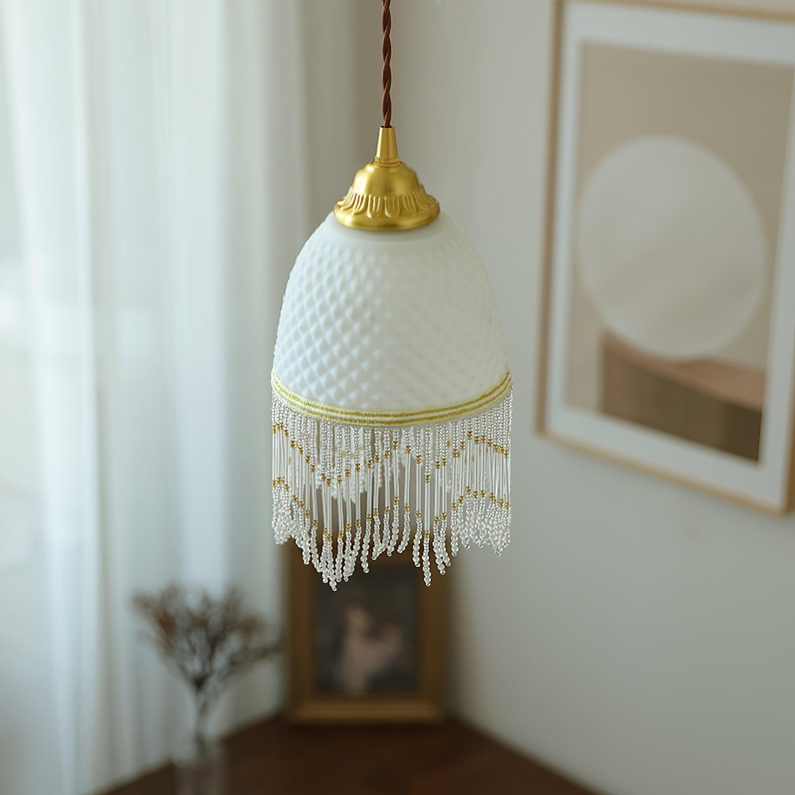Mesh Tassel Glass Pendant Light - Lamp Outdoor