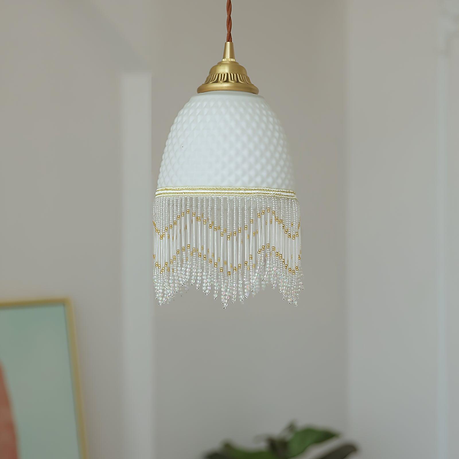 Mesh Tassel Glass Pendant Light - Lamp Outdoor