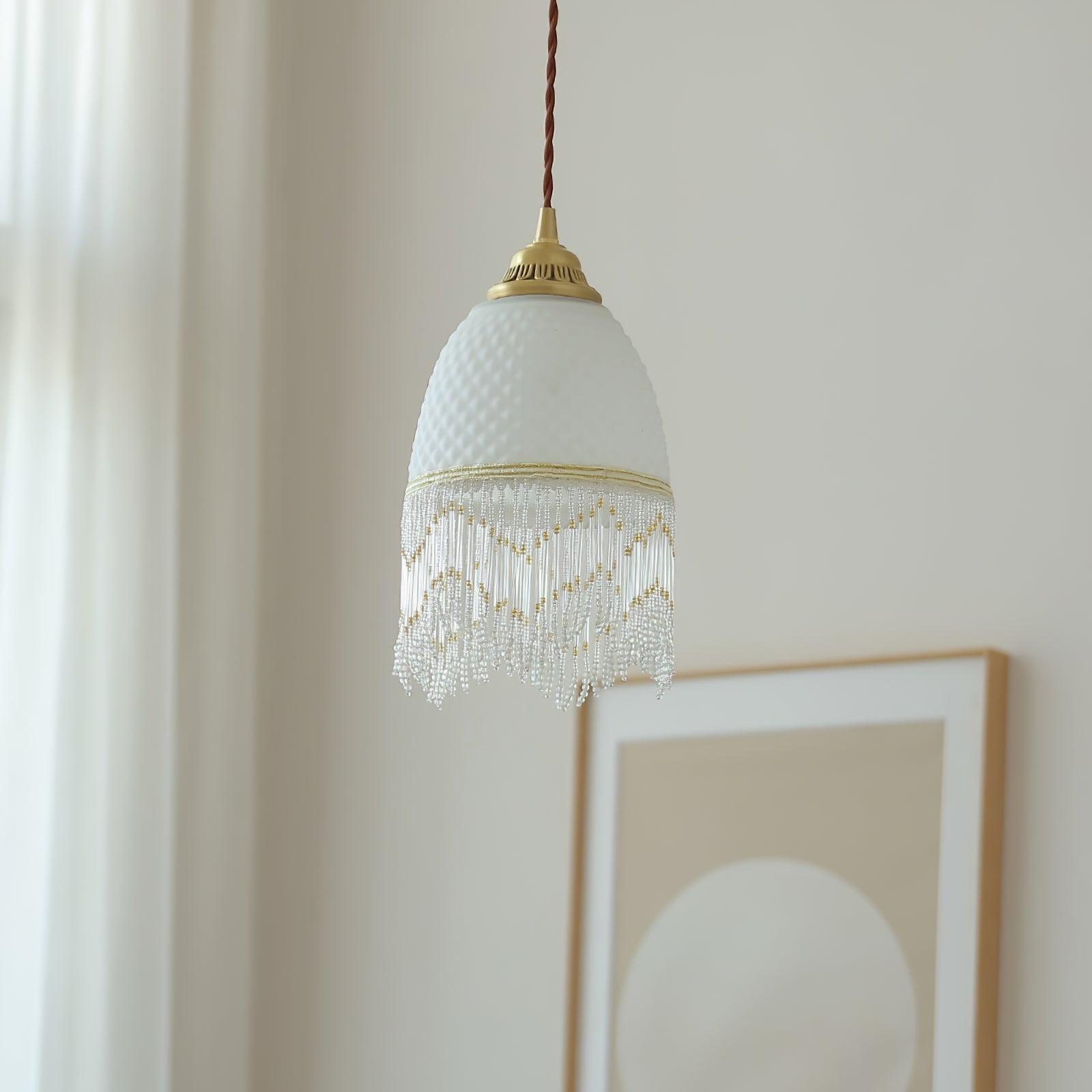 Mesh Tassel Glass Pendant Light - Lamp Outdoor