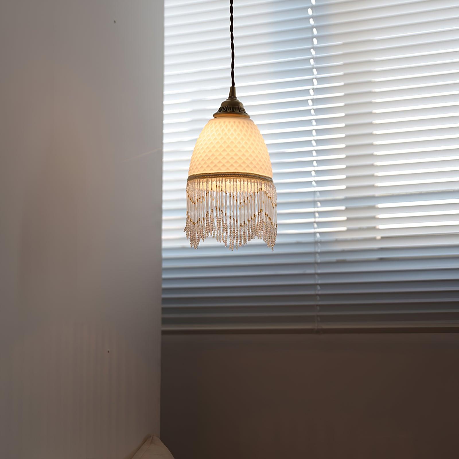 Mesh Tassel Glass Pendant Light - Lamp Outdoor