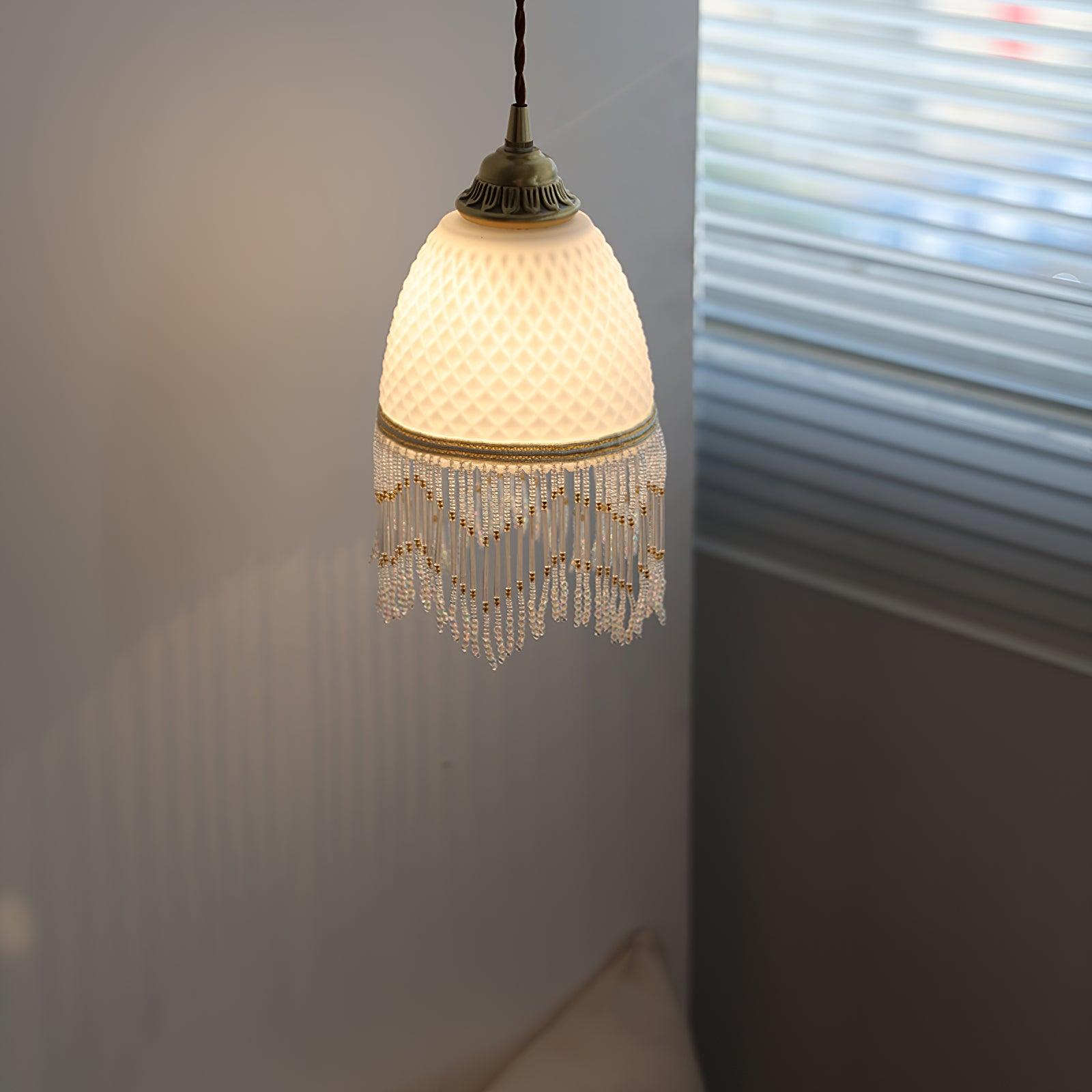 Mesh Tassel Glass Pendant Light - Lamp Outdoor