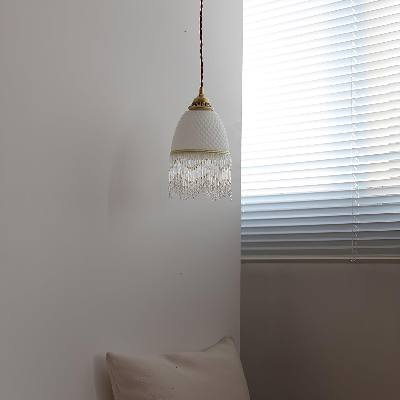 Mesh Tassel Glass Pendant Light - Lamp Outdoor