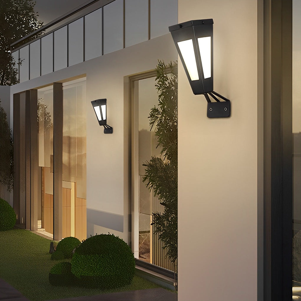 Waterproof Intelligent Metal LED Black Modern Solar Outdoor Wall Light - Lamp Outdoor